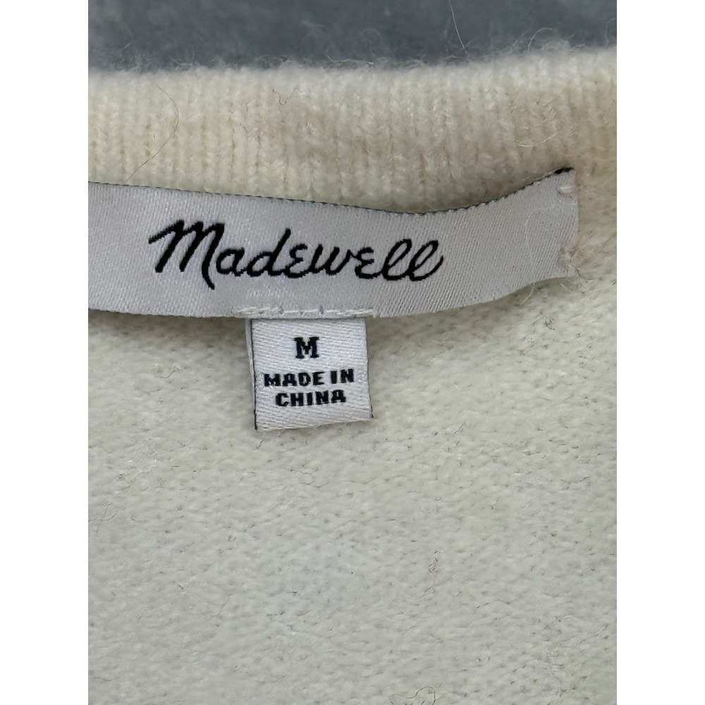 Madewell Cardigan Sweater M Color Block Open Front Knit Pink Brown Beige - Picture 3 of 8